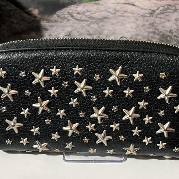 JIMMY CHOO LEATHER STAR STUD ZIPPY LONG WALLET - Picture 6 of 12